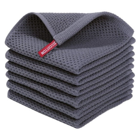 6-Pack 12" X 12" Ultra Soft 100% Cotton Waffle Weave Dish Cloths