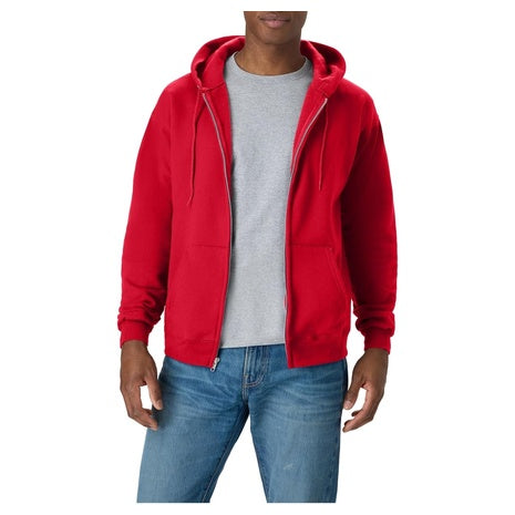 Hanes Men's Ecosmart Full-Zip Hoodie (Deep Red)