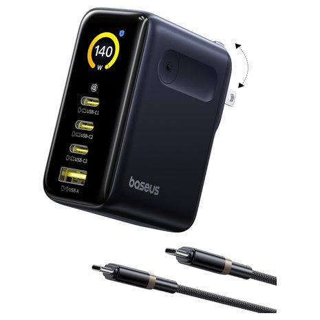 Baseus 140W GaN Smart Display 4-Port USB-C Charger