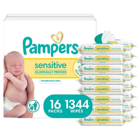 Targeted: 1,344 Pampers Sensitive Baby Wipes