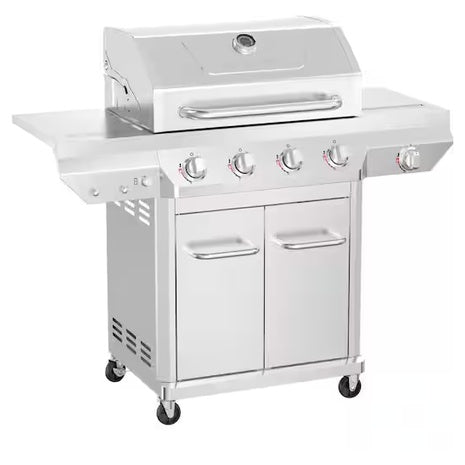 Nexgrill 4 Burner Stainless Steel Propane Gas Grill with Side Burner