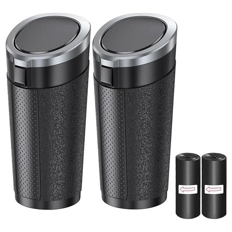 2 Car Trash Cans with Lids + 40 Trash Bags