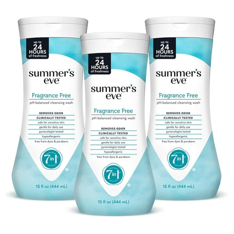 3-Pack Summer’s Eve Fragrance Free Feminine Wash (15oz)