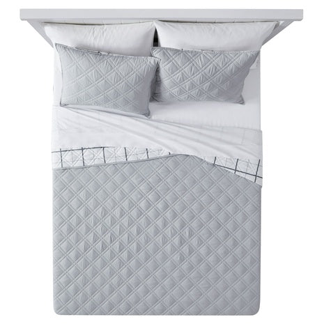 Plaid Microfiber Quilt (2 Colors, Full/Queen/King)