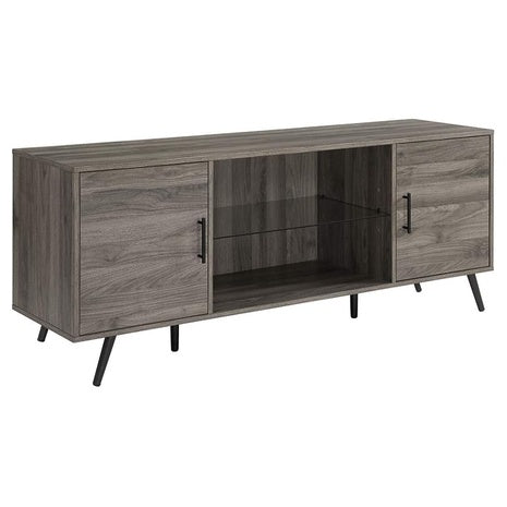 Walker Edison Mid-Century Storage Console w/ Glass Shelf