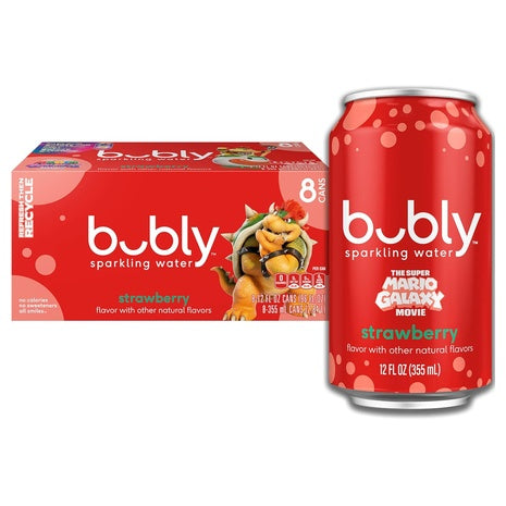 8 Cans bubly Sparkling Water, Strawberry