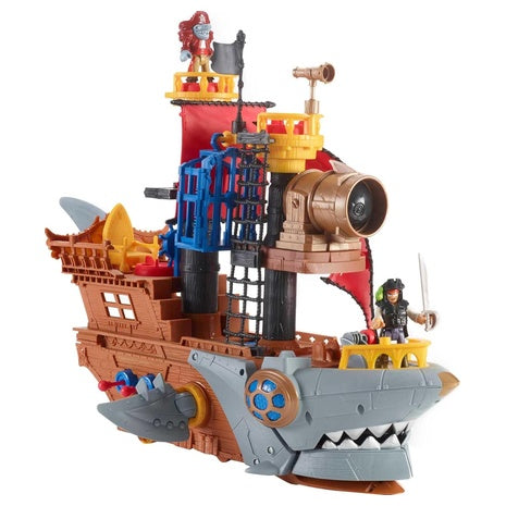 Fisher-Price Imaginext Preschool Toy Shark Bite Pirate Ship Playset
