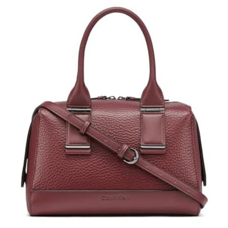Calvin Klein Jett Top Zip Vegan Leather Satchel