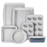7-Piece Carote Nonstick Stackable Baking Pans Set (Gray & Blue)