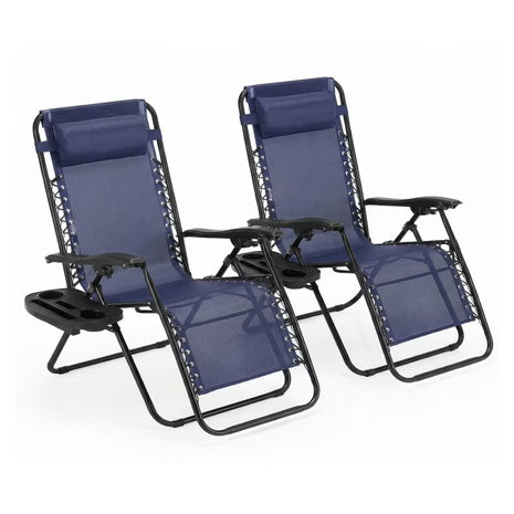 2-Pack Alvantor Zero Gravity Folding Lounge Chairs (Blue Or Black)