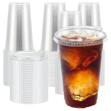 100 Disposable Coffee Cups with Lids On Sale