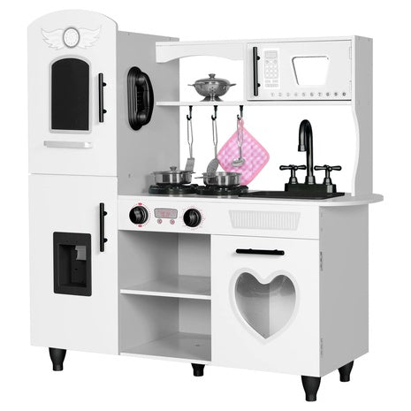 Wooden Kitchen Playset With Lights & Sounds (White)