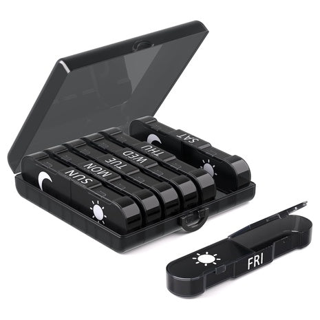 Portable AM/PM Weekly Pill Organizer