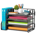 4-Tier Paper File Organizer with Bookend