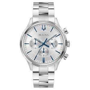 Bulova Men's Classic 6-Hand Chronograph Quartz Silver Stainless Steel Watch