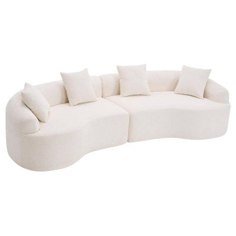 Nestfair 110" W Flared Arms Chenille Curved Sectional Sofa