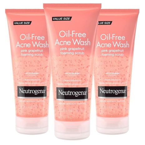 3 Pack Neutrogena Pink Grapefruit Acne Face Wash (6.7 Oz)