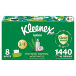 8 Flat Boxes Kleenex Lotion Facial Tissues