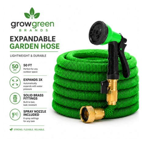 50ft GrowGreen Expandable Garden Hose