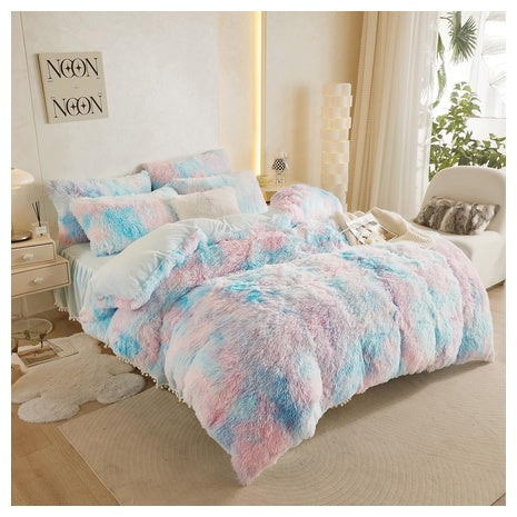 Fluffy Faux Fur Comforter Cover Set King Size (3 Colors)