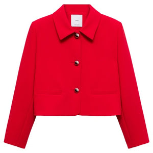 Women's Buttoned Cropped Jacket