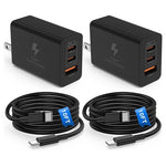 2 100W Super Fast Chargers With 2 10ft Cables