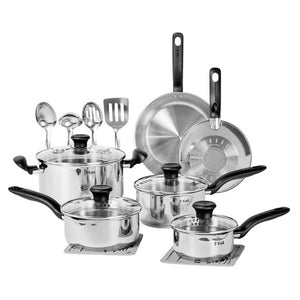 16-Piece T-Fal Simply Cook Stainless Steel Cookware Set