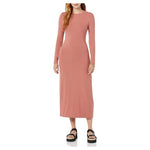 Daily Ritual Women's Wide Rib Open Back Long Sleeve Dress