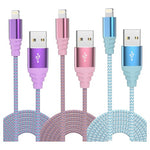 3-Pack 6FT Apple MFi Certified  Nylon Braided Lightning Cable
