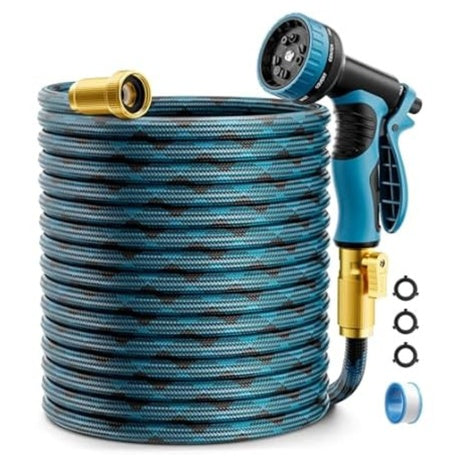 100ft Water Garden Hose With 10-Function Spray Nozzle