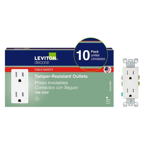 10-Pack Leviton 15A Tamper Resistant Outlets
