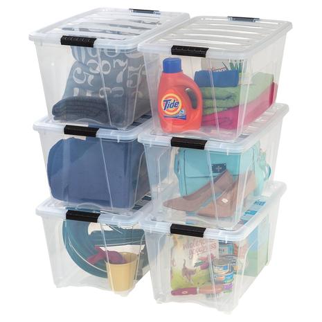 6 Stackable 54 Qt Storage Bins
