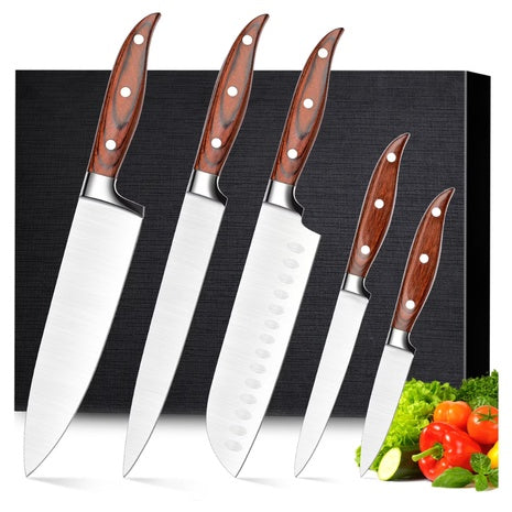 5-Piece Tinana Ultra-Sharp Stainless Steel Chef Knives