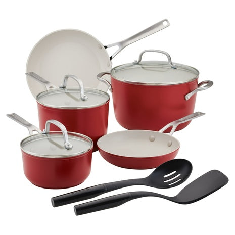 10-Piece KitchenAid Ceramic Nonstick Cookware Set