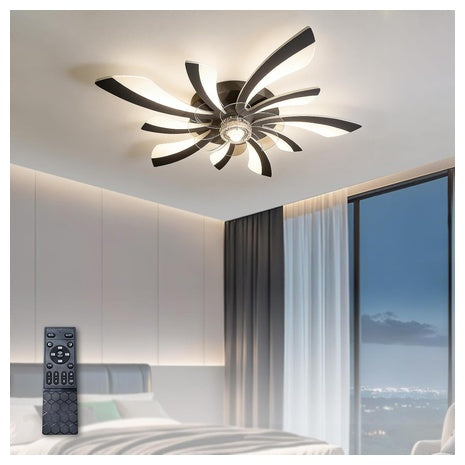 Low Profile Reversal Ultrathin Quiet Ceiling Fan Lamp W/ Remote
