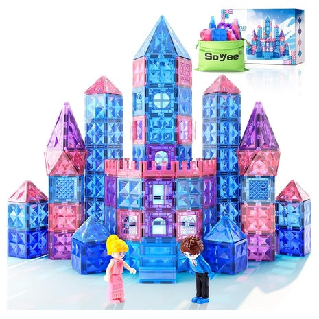 58-Piece Diamond Magnetic Tiles Princess Building Blocks