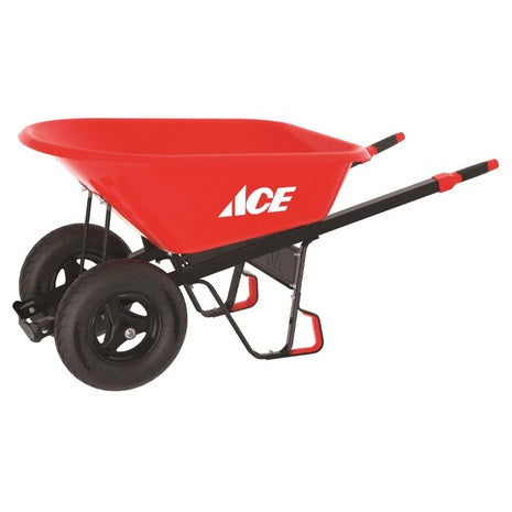 Ace Hardware 6 Cu. Ft. HDPE Steel Frame Wheelbarrow