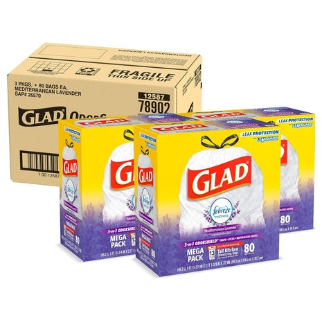 240 Glad OdorShield Tall 13 Gallon Kitchen Trash Bags