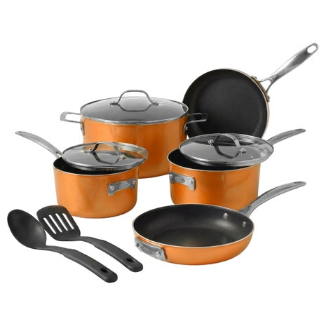 10-Piece Gotham Steel Stackable Aluminum Nonstick Cookware Set