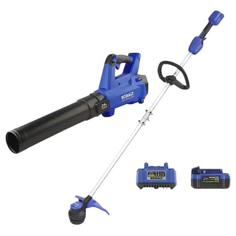 Kobalt 24-volt Cordless Battery String Trimmer And Leaf Blower And Combo Kit