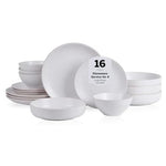 16-Piece Stone Lain Lauren Modern Stoneware Round Dinnerware Set