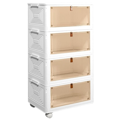 4-Tier Plastic Stackable Storage Bins With Wheels (each 23-Qt)