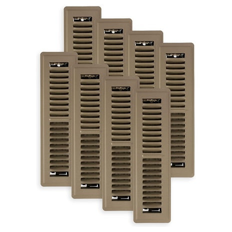 8-Pack Contractor Grade Powder Coated Brown Steel Floor Register