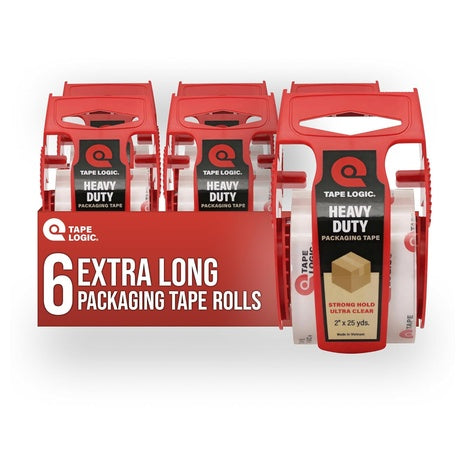 6 Rolls Tape Logic Heavy Duty Packaging Tape With Dispensers