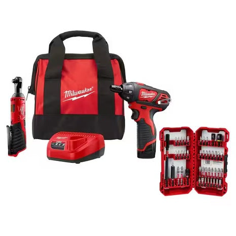 Milwaukee M12 2-Tool Ratchet & Screwdriver Combo Kit