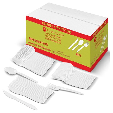1,000 Piece Disposable Cutlery Sets (5 Colors)