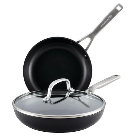 KitchenAid 3-Piece Hard Anodized Induction Nonstick Frying Pan Set w/ Lid