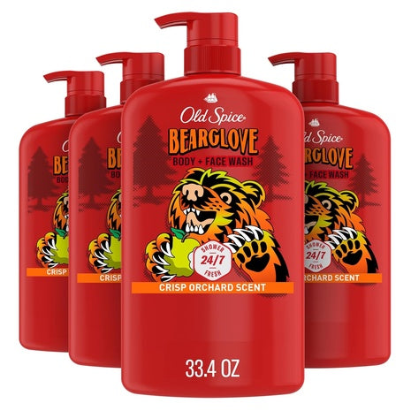 4 Big Bottles of Old Spice Cleansing Body Wash
