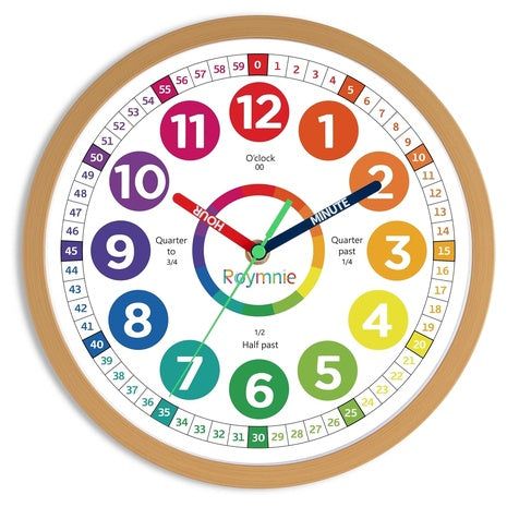 8" Kids Learning Wall Clock