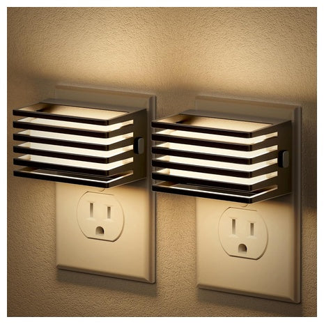 2-Pack LED Dusk To Dawn Dimmable Plug-in Night Lights W/ Light Sensor